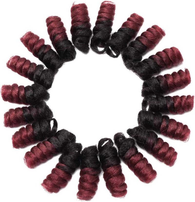 S-noilite [3 packs] Short Curls Crochet Hair Braids for Black Women 12mm Jamaican Bounce Curls Jump Wand for DIY Mohawk Afro Twist Braided Wigs Braiding Hair Extensions (10",Black to Red) - Image 2
