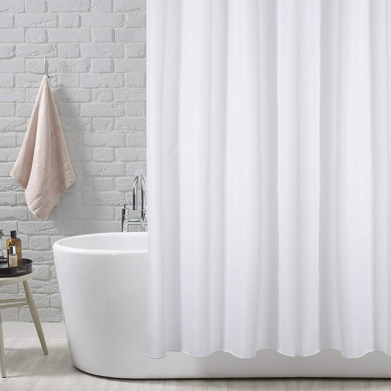ANSIO Shower Curtain for Bathroom  Mould and Mildew Resistant  Solid White 180 x 180 cm 71 x 71 Inch  Water Repellant Fabric  100 Polyester