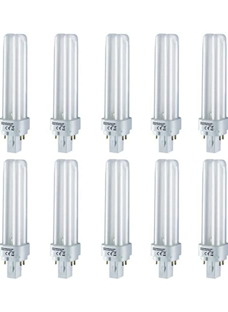 OSRAM OSRAM DULUX-DE 18W Compact Fluorescent lamp Bulb WARM WHITE G24q-2 4PIN - Pack of 10 - Image 2