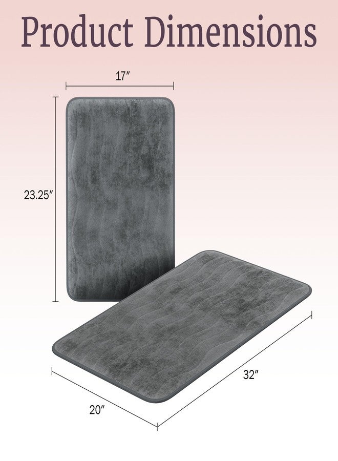 لافيش هوم طقم سجاد حمام من قطعتين من إسفنج الذاكرة من لافيش هوم بيدفورد هوم - بلاتينيوم، 32 × 20 × 0.625 - Image 5