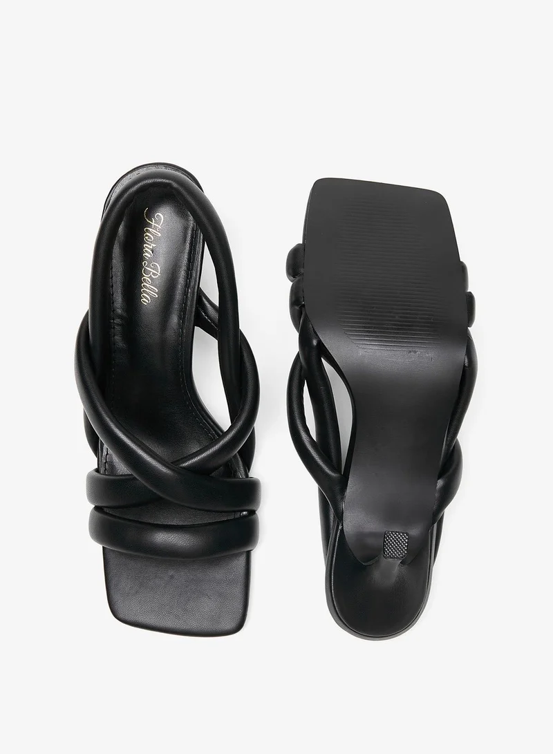 فلورا بيلا Womens Solid Slingback Cross Strap Sandals with Stiletto Heels