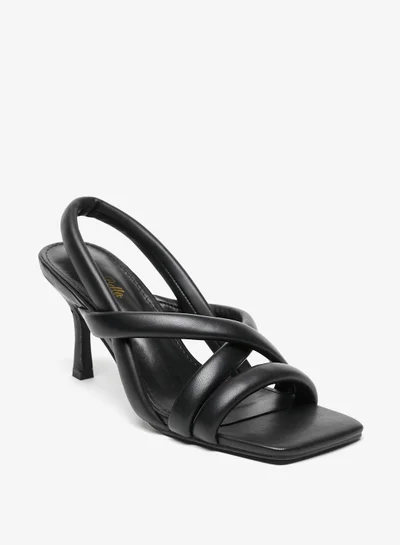 فلورا بيلا Womens Solid Slingback Cross Strap Sandals with Stiletto Heels