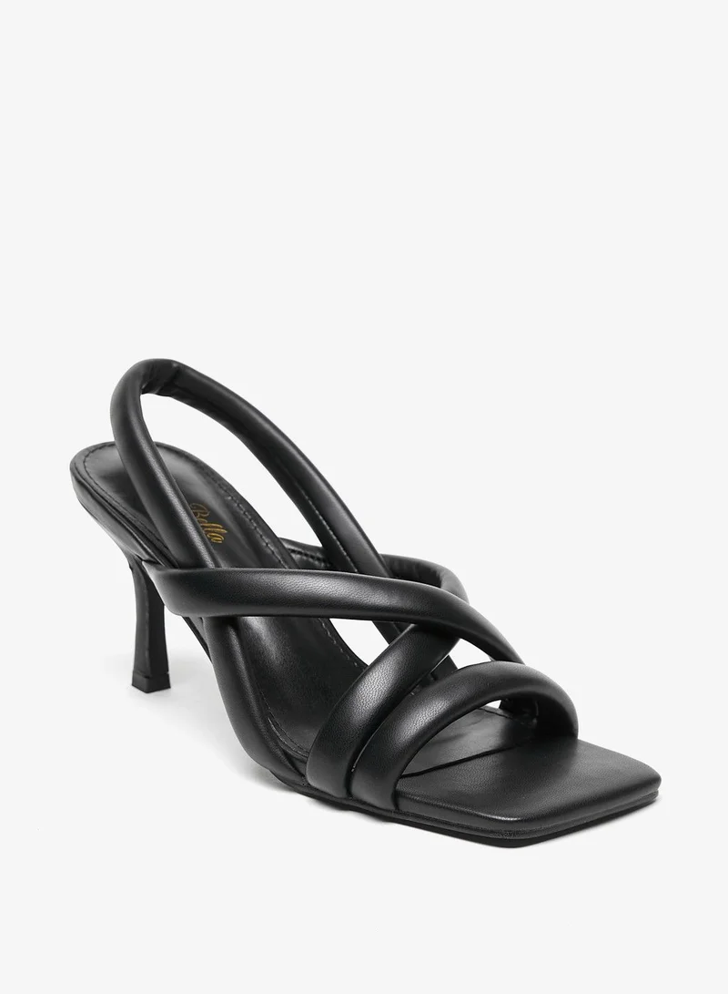 فلورا بيلا Womens Solid Slingback Cross Strap Sandals with Stiletto Heels