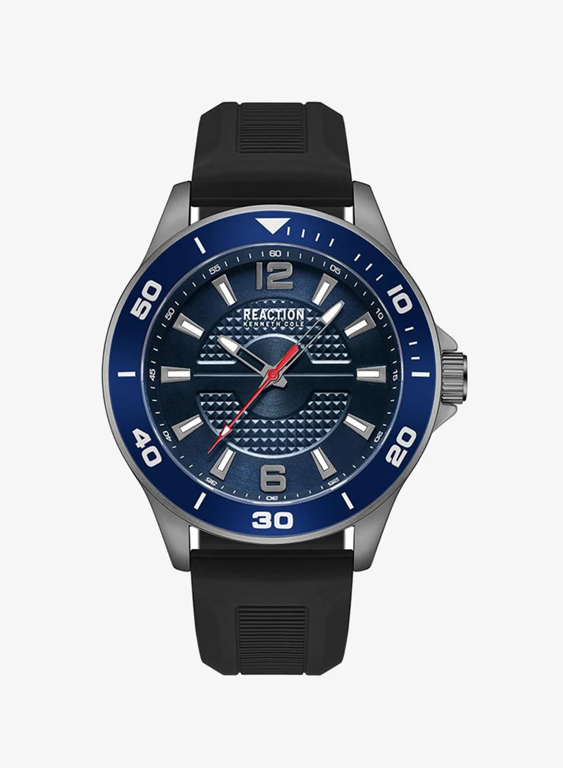 Kenneth Cole Reaction Analog Gents Watch With Black Silicon Strap 46mm - KRWGM9007102