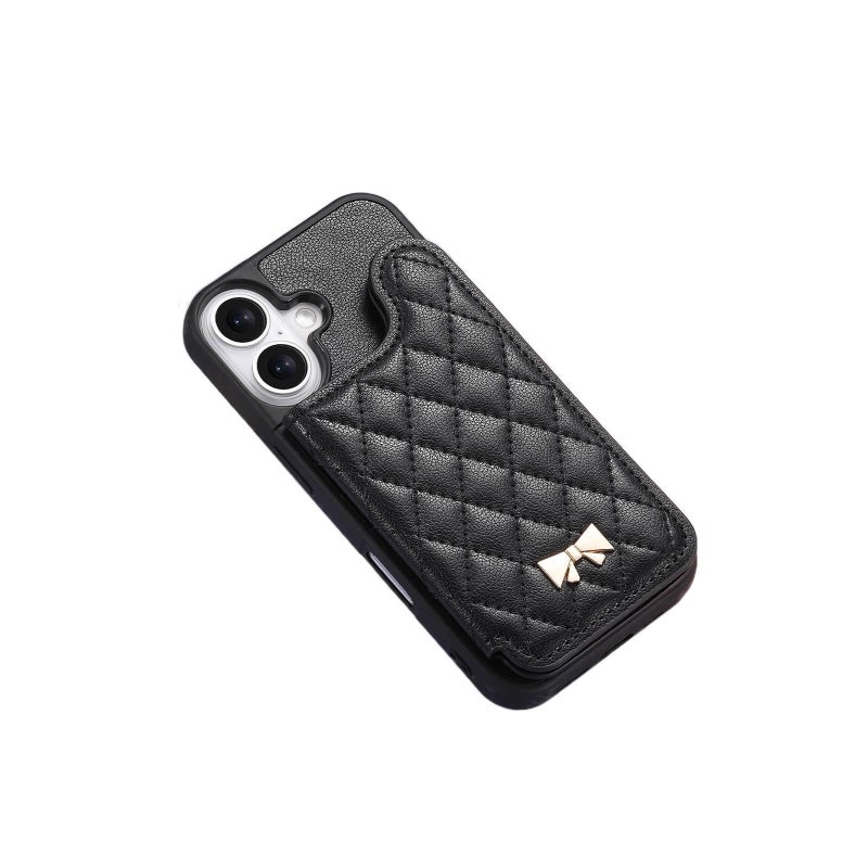 غطاء واقي | حامل بطاقات | حماية من السقوط | أسود PU | مقاوم للصدمات لـ iPhone 17 / 17 Air / 17 Pro / 17 Pro Max - Image 1