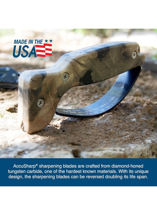AccuSharp Knife Sharpener, Ergonomic Comfortable Handle, Compact & Easy to Use, Restore and Hone Straight & Serrated Knives, Camo - Image 4