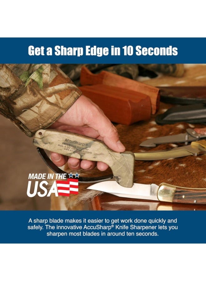 AccuSharp Knife Sharpener, Ergonomic Comfortable Handle, Compact & Easy to Use, Restore and Hone Straight & Serrated Knives, Camo - Image 5