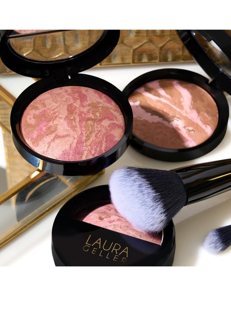 LAURA GELLER NEW YORK Baked Blush n Bronze Marbleized 2 in 1 Sculpting Bronzer Blush Rose Bronze Contour Face with a Radiant Flush - Image 4