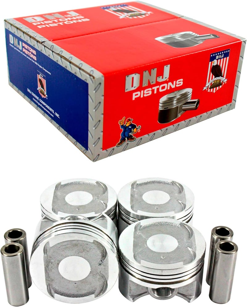 DNJ P297.40 Oversize Piston Set for 1996-2000 Honda Civic Civic del Sol 1.6L L4 16V SOHC 1588cc - Image 1