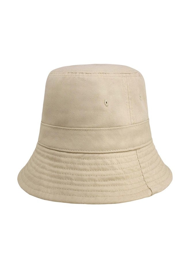 CHOK.LIDS Cotton Bucket Hats Unisex Wide Brim Outdoor Summer Cap Hiking Beach Sports (Latte) - Image 1