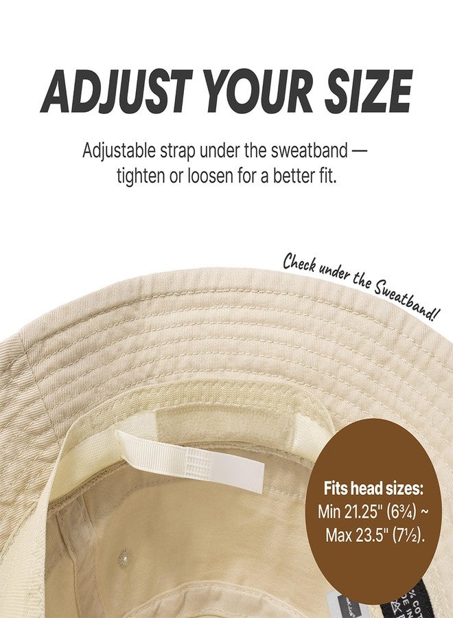 CHOK.LIDS Cotton Bucket Hats Unisex Wide Brim Outdoor Summer Cap Hiking Beach Sports (Latte) - Image 2