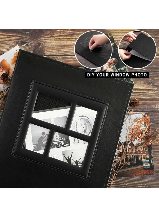 CMGTYYD Photo Album, 500 4x6In Pockets Photos, Leather Cover Extra Large Capacity Family Wedding Picture Albums Holds 500 Horizontal and Vertical Photos (Black) - Image 4