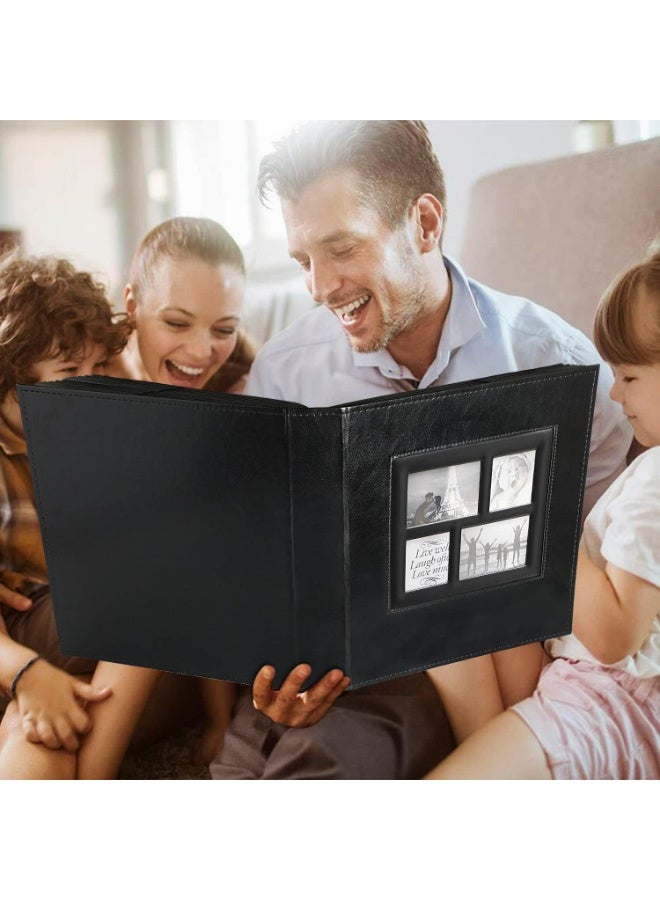 CMGTYYD Photo Album, 500 4x6In Pockets Photos, Leather Cover Extra Large Capacity Family Wedding Picture Albums Holds 500 Horizontal and Vertical Photos (Black) - Image 3
