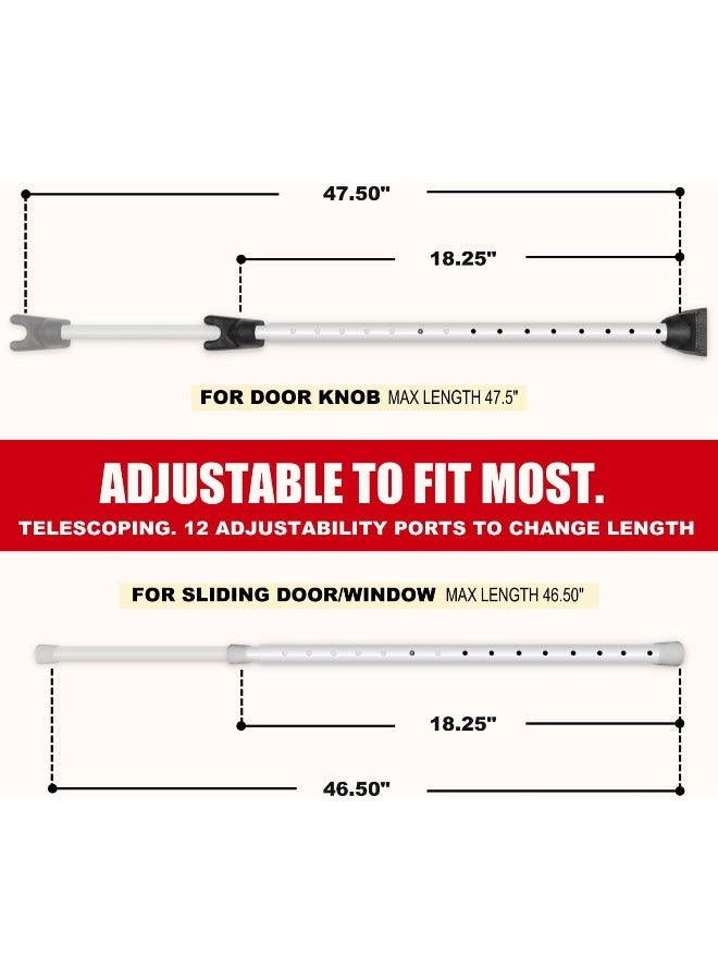 SECURITYMAN Door Security Bar & Sliding Patio Bar - Constructed of High Grade Iron - Great for Apartment Security, Hotel Safety, or Home Protection Door Stoppers - Image 3