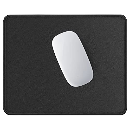 Hsurbtra Mouse Pad, Premium-Textured Square Mousepad 10.2 x 8.3 Inch, Stitched Edge Anti-Slip Waterproof Rubber Pretty Cute Computer Mat for Office Gaming Laptop Women Kids Jet Black - Image 1