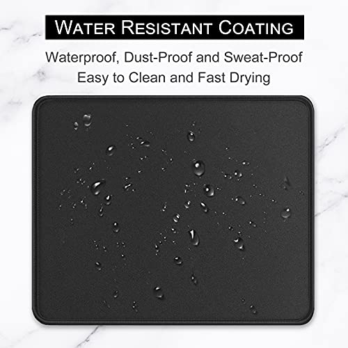 Hsurbtra Mouse Pad, Premium-Textured Square Mousepad 10.2 x 8.3 Inch, Stitched Edge Anti-Slip Waterproof Rubber Pretty Cute Computer Mat for Office Gaming Laptop Women Kids Jet Black - Image 5