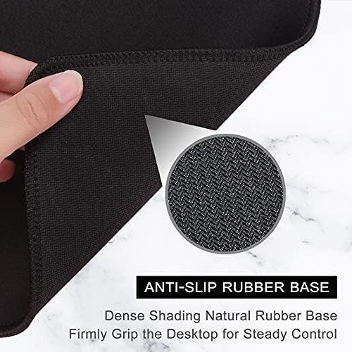 Hsurbtra Mouse Pad, Premium-Textured Square Mousepad 10.2 x 8.3 Inch, Stitched Edge Anti-Slip Waterproof Rubber Pretty Cute Computer Mat for Office Gaming Laptop Women Kids Jet Black - Image 4