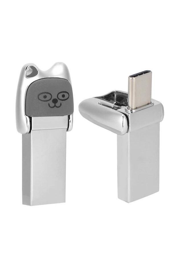 Thoraya High-speed metal 3.0 USB flash drive type-c transmitter for computer and mobile phone dual-use USB flash drive gift USB flash drive mini USB flash drive dual-use USB flash drive - earphones - honey smile 64GB-3.0  - Image 5