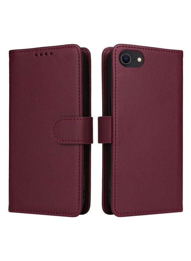 HuHa - Case Cover For iPhone 6 / 7 / 8 BETOPNICE BN-005 2 in 1 Detachable Imitate Genuine Leather Phone Case Wine Red - Image 1