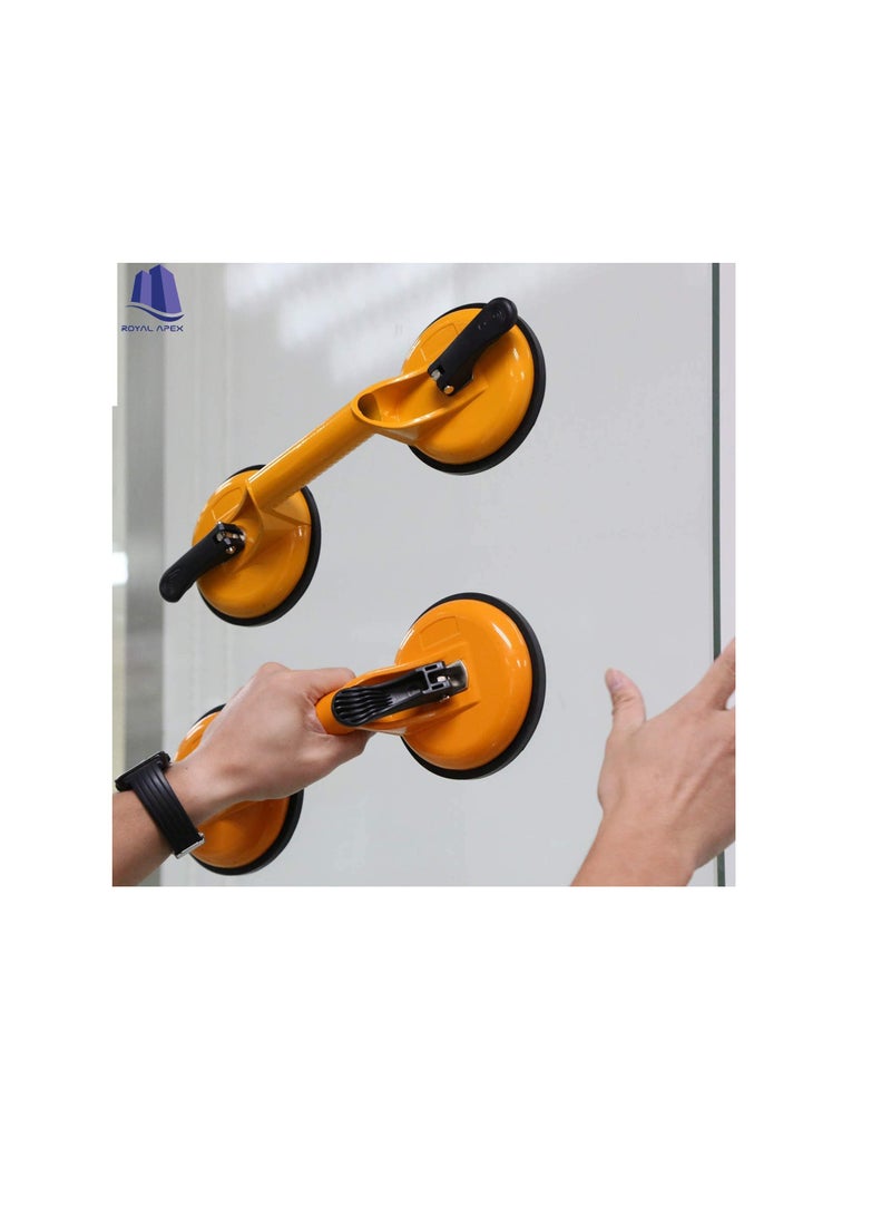 Heavy Duty Suction Cup Aluminium Glass Lifter Sucker Pad Carrying Grabbing Tile Puller Gripper for Lifting and Moving Glass, Floor, Window, Tile, Granite & Doors (Pack of 1, Double Pad) - Image 3