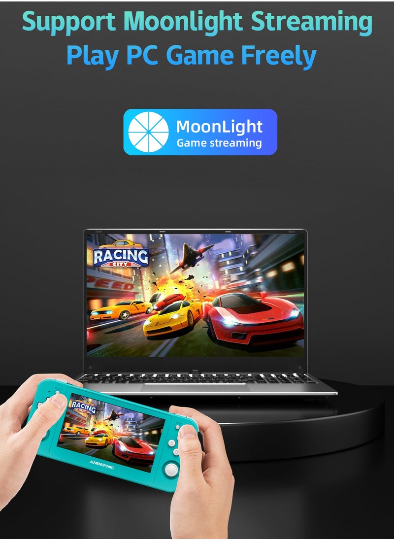 ANBERNIC  - Anbernic RG505 Handheld Game Console 4.95-inch OLED Touch Screen 960:544 Android 12 Unisoc Tiger T618 64-bit 4GB LPDDR4X 26 Emulators with Gift Package【Turqoise-256G with 31,000 Games Pre-installed】 - Image 1