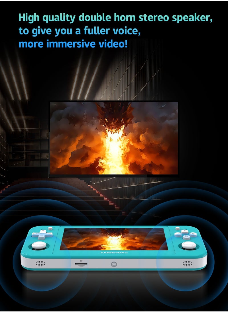 ANBERNIC  - Anbernic RG505 Handheld Game Console 4.95-inch OLED Touch Screen 960:544 Android 12 Unisoc Tiger T618 64-bit 4GB LPDDR4X 26 Emulators with Gift Package【Turqoise-256G with 31,000 Games Pre-installed】 - Image 1