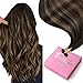 YoungSee 20in Nano Bead Hair Extensions Human Hair Brown Nano Ring Hair Extensions Balayage Dark Brown Mix Medium Browns Nano-Tip Hair Extension Real Human Hair for Wedding 50 Strands 50g - Image 2