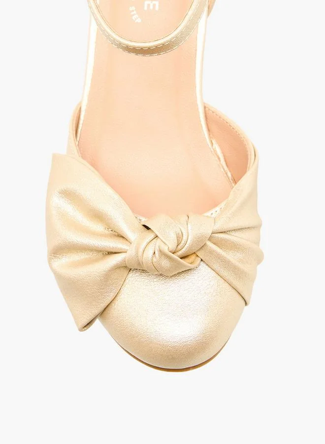 Celeste GOLD Girls Block Heel Ankle Strap Shoes for Women | Best Price UAE