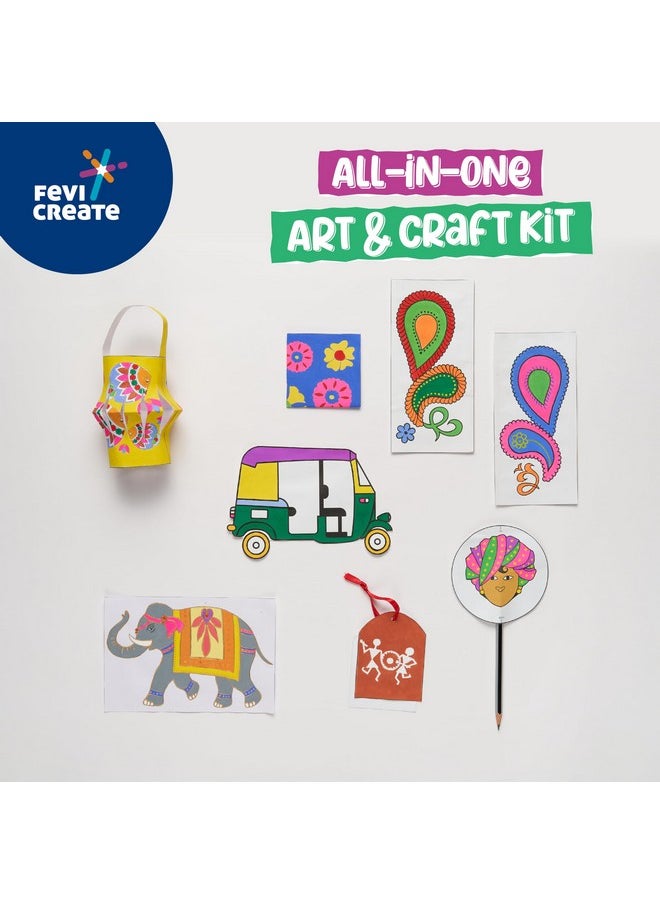 Pidilite Fevicreate Artastic India Craft Kit | Project Book with 12 Educational Activities, Colours, Craft Supplies | Fun way to boost child's knowledge | By Fevicol | Return Gift for Kids Age 8+ years  - Image 5