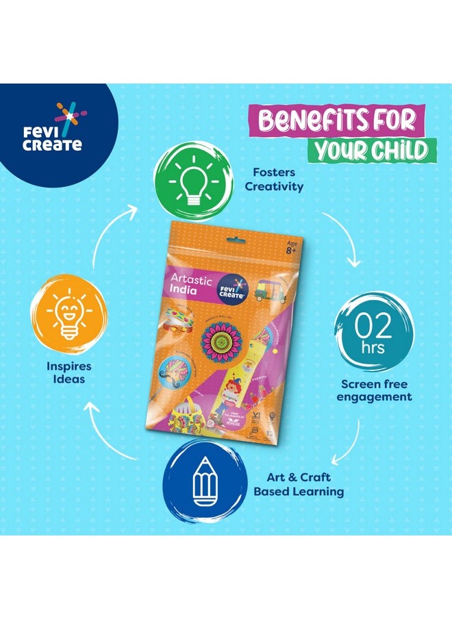 Pidilite Fevicreate Artastic India Craft Kit | Project Book with 12 Educational Activities, Colours, Craft Supplies | Fun way to boost child's knowledge | By Fevicol | Return Gift for Kids Age 8+ years  - Image 3