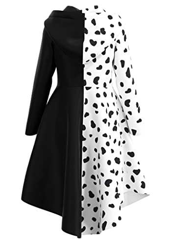 Akokvlar Girls Dalmatian Print Costume Vintage Halloween Dress Up Outfit (10-11 Years, White) - Image 2