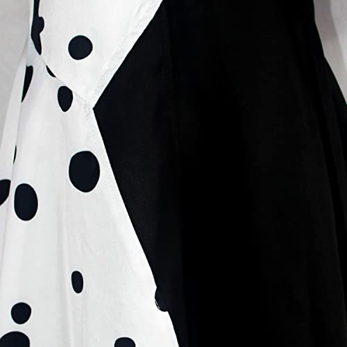 Akokvlar Girls Dalmatian Print Costume Vintage Halloween Dress Up Outfit (10-11 Years, White) - Image 4