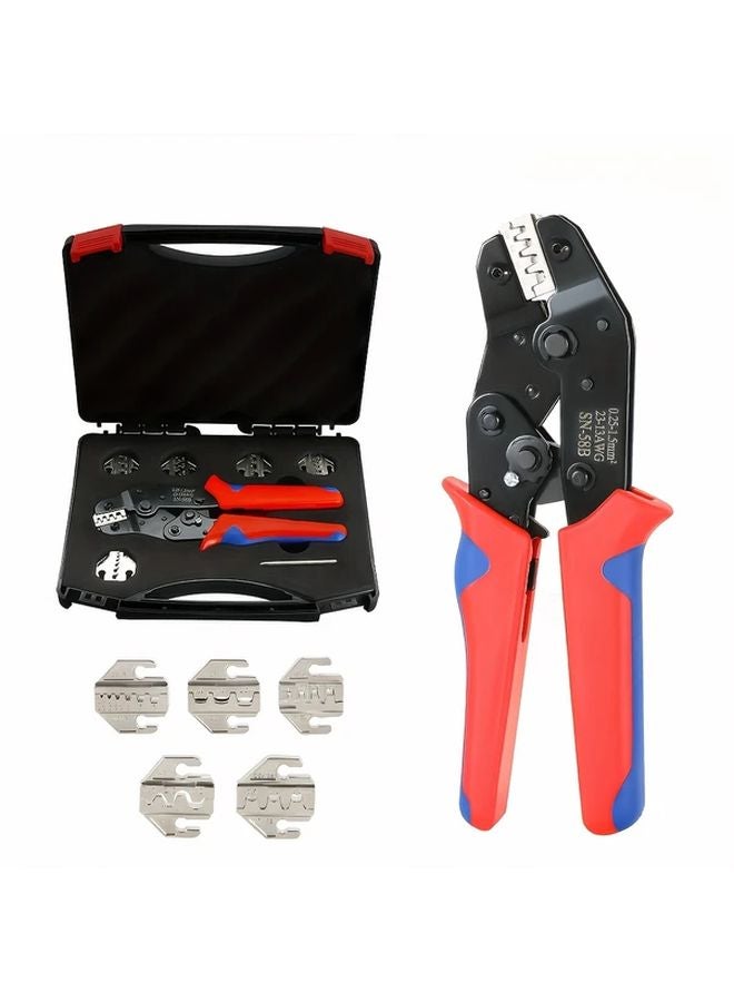 SN58B 5 Set 19 05cm Manual Crimping Pliers Carbon Steel Tool with Storage Box - Image 2