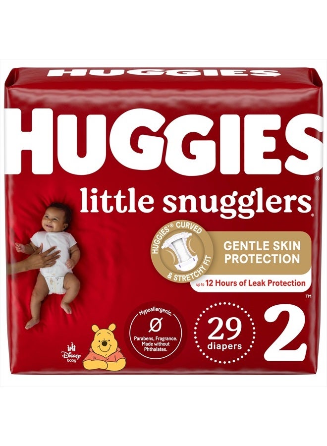 Huggies Size 2 Diapers, Little Snugglers Baby Diapers, Size 2 (12-18 lbs), 29 Count - Image 1