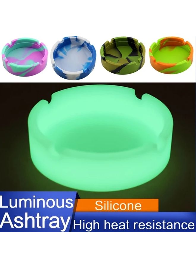 Glow In The Dark Silicone Ashtray With Luminous Heat Resistant Portable Design Mixed Color - Image 1