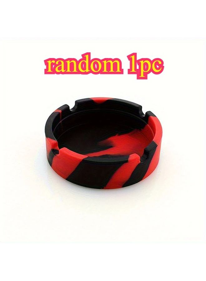 Glow In The Dark Silicone Ashtray With Luminous Heat Resistant Portable Design Mixed Color - Image 2