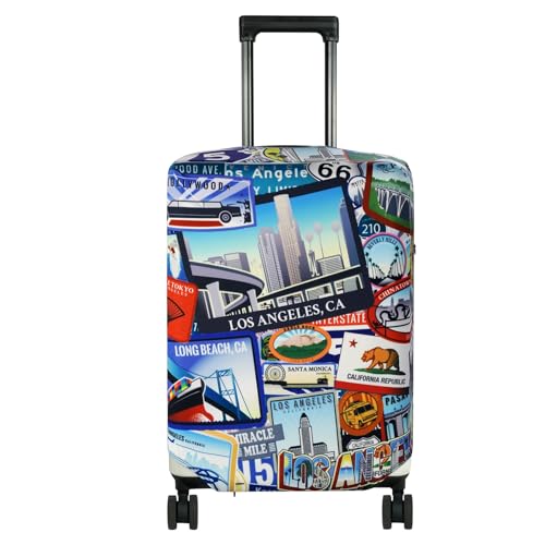 HYPER VENTURE Washable Luggage Cover - Fashion Suitcase Protector Fits 31-32 Inch Luggage (Travel Location, XL) - Image 1
