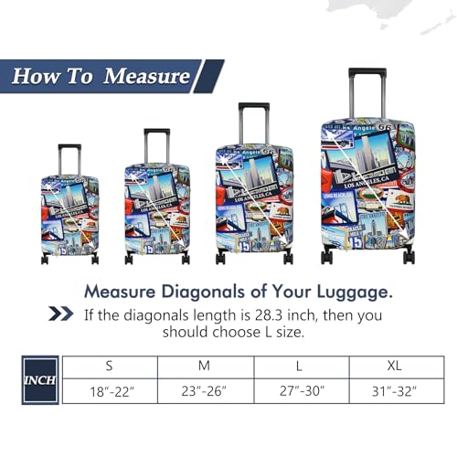 HYPER VENTURE Washable Luggage Cover - Fashion Suitcase Protector Fits 31-32 Inch Luggage (Travel Location, XL) - Image 5