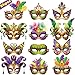 80UncleKimby 56PCS Mardi Gras Masks Bulk Set Party Decorations Carnival FavorsPaper - Image 3