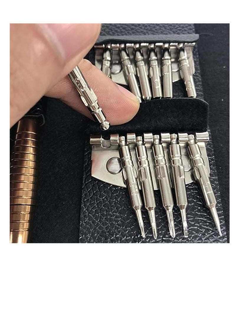 طقم مفكات براغي مغناطيسي، 25 في 1 طقم مفكات براغي صغير برأس فيليبس ورأس مسطح، طقم مفكات براغي صغير للجيب لإصلاح الإلكترونيات، ماك بوك، آيفون، آيباد، النظارات، الساعة، الكمبيوتر اللوحي - Image 2