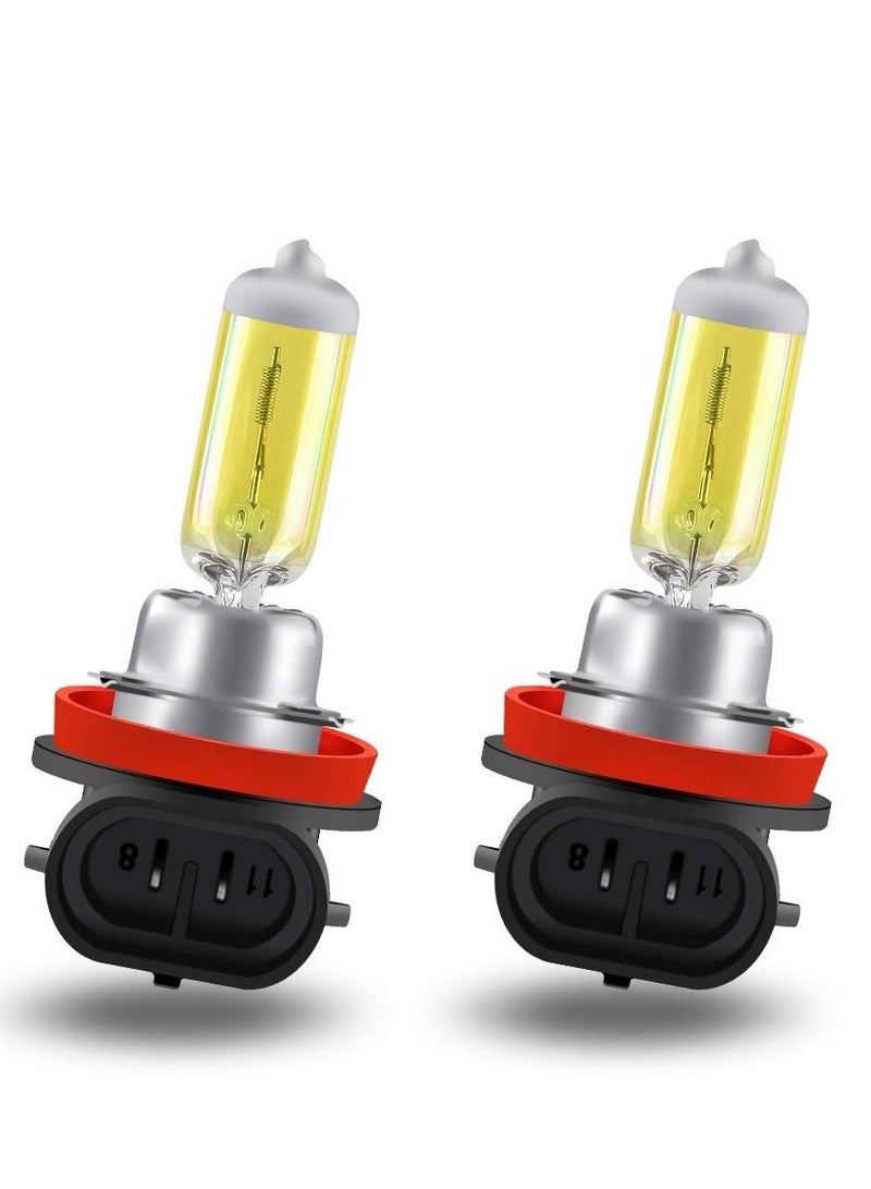 MUNTAQI LED Headlight Bulbs, Fog Light Lamp, 55W Halogen Headlight Bulbs 3000K Super Bright, 360 Degree Adjustable, Non-polarity Plug u0026 Play, Pack of 2 - Image 1