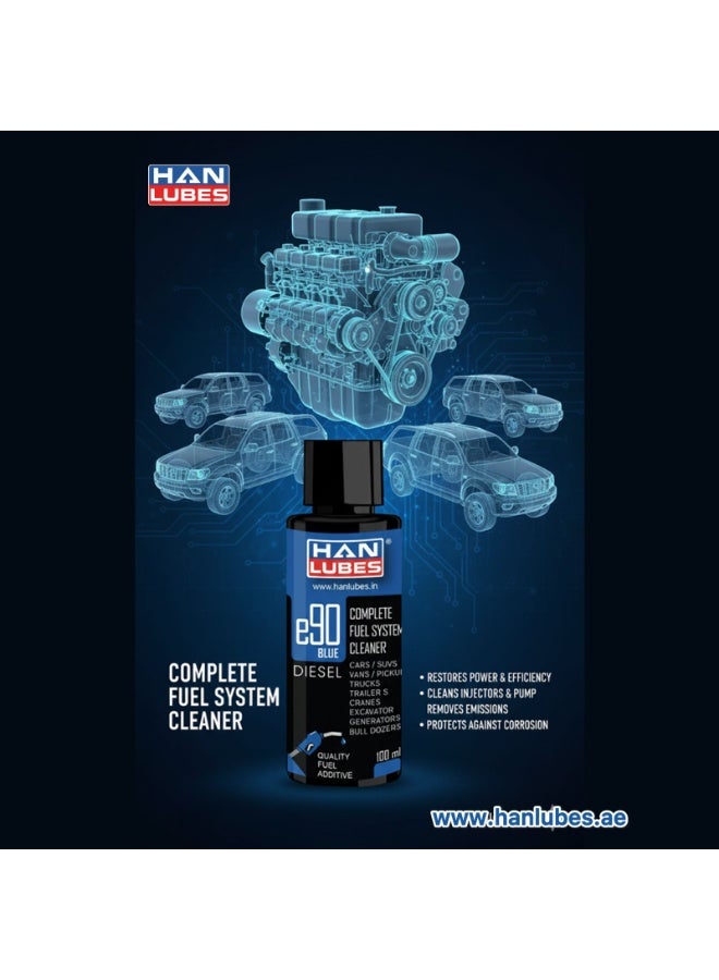 HANLUBES UAE HanLubes e90 Blue Diesel Additive, for All Cars, SUVs,.Improves Engine Smoothness, Fuel Economy & Pickup. - Image 1