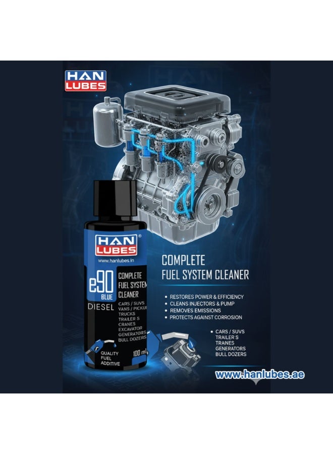 HANLUBES UAE HanLubes e90 Blue Diesel Additive, for All Cars, SUVs,.Improves Engine Smoothness, Fuel Economy & Pickup. - Image 2