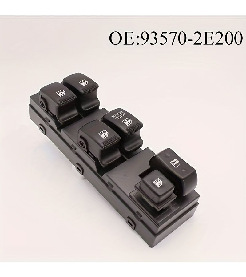 93570-2E000 مفتاح نافذة الطاقة الجانبية للسائق لسيارة هيونداي توسان 2007-2013، 14 سنًا، الجانب الأمامي الأيسر (مقود اليد اليسرى) - Image 3