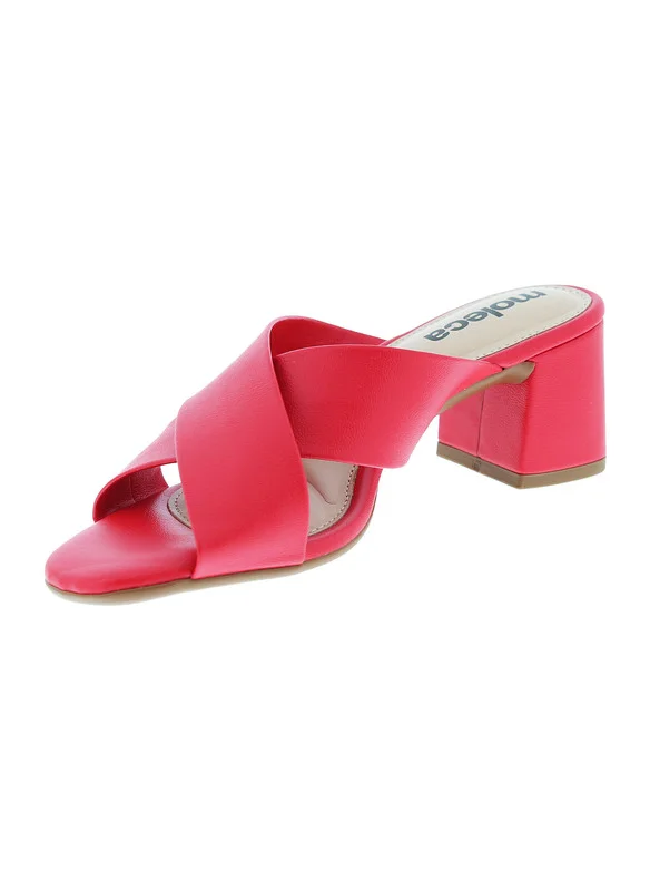 موليكا Moleca Ladies Mid Heel Sandals Red | Made In Brazil