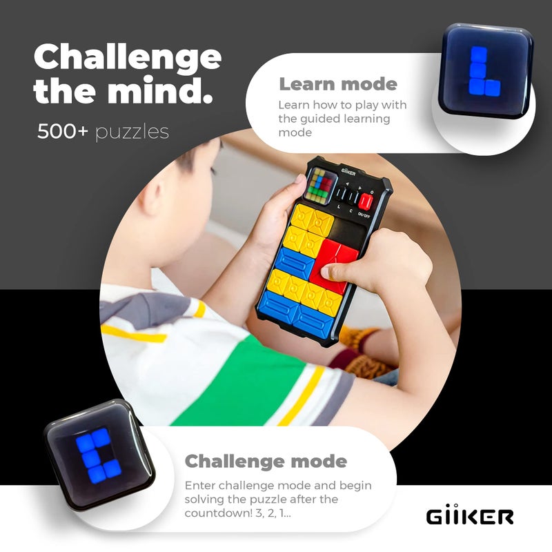 GiiKER Super Slide Puzzle Games, Original 500+ Challenges Brain Teaser Puzzle, Toys for Kids, Travel Games Birthday Gifts Easter Basket Stuffers for Boys Girls, Activities for Road Trips - Moon Grey - Image 5