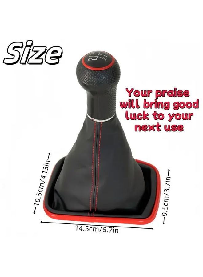 6 Speed Silvery Frame PU Leather Gear Shift Cover For VW Golf 4 Bora 98 04 Anti Slip Wear Resistant - Image 3
