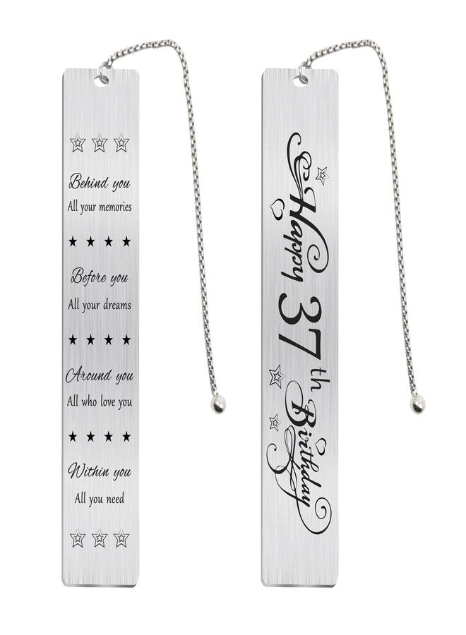 Jzxwan Happy 37th Birthday Gifts for Women Men, 37 Year Old Birthday Bookmark Gift for Him Her, Happy 37 Yr Bday Book Mark for Female Male, 1988 Bd Present, 37th Bday Card Decoration - Image 1