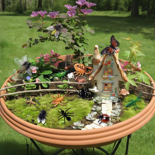 Morofme 12pcs Realistic Insect Toy Figures Fake Large Bug Lady Bug Dragonfly Butterfly Cake Topper Vivid Spider Mosquito Toys Praying Mantis Toy for Kids Birthday Party Favors Educational Projects - Image 5