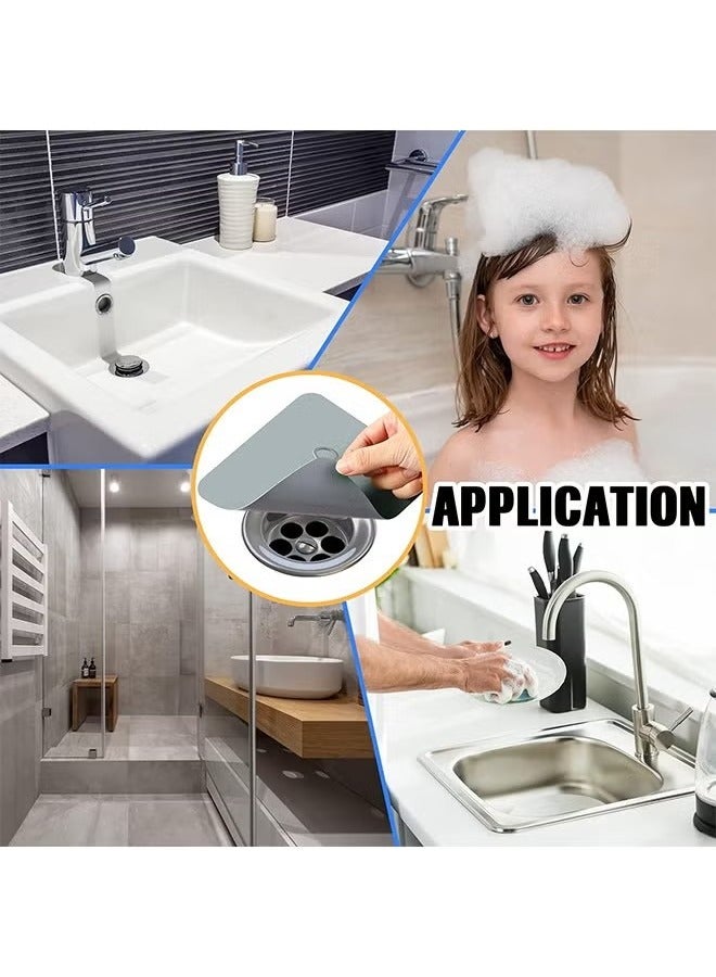 سدادة الحوض سيليكون استنزاف الأرضية المضادة للرائحة حصيرة ، سدادات تصريف هلام السيليكا ، غطاء إزالة الروائح الكريهة المضاد للرائحة ، ختم المطبخ ، إزالة الروائح الكريهة من المجاري 4 قطع مناسبة للمطبخ والحمام والغسيل - Image 5